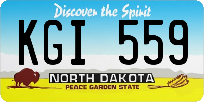 ND license plate KGI559