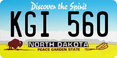 ND license plate KGI560