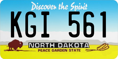 ND license plate KGI561