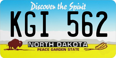 ND license plate KGI562