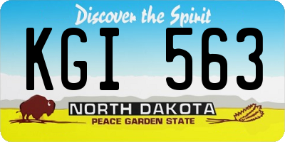 ND license plate KGI563