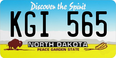 ND license plate KGI565