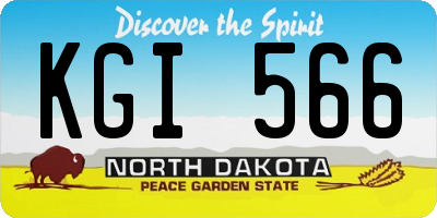 ND license plate KGI566