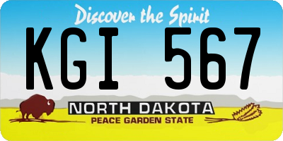 ND license plate KGI567