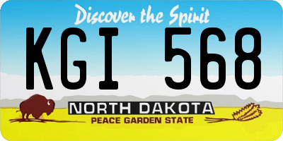 ND license plate KGI568