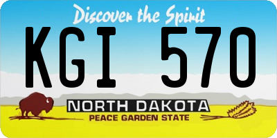ND license plate KGI570