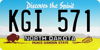 ND license plate KGI571