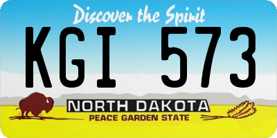 ND license plate KGI573