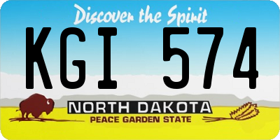 ND license plate KGI574