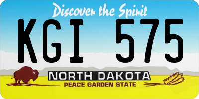 ND license plate KGI575