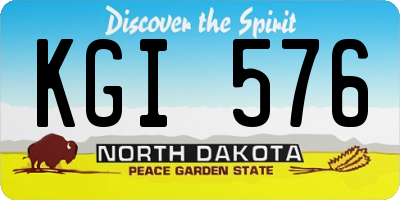 ND license plate KGI576