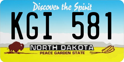 ND license plate KGI581