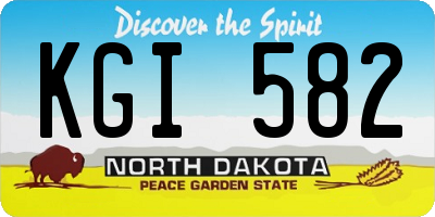 ND license plate KGI582