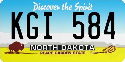 ND license plate KGI584