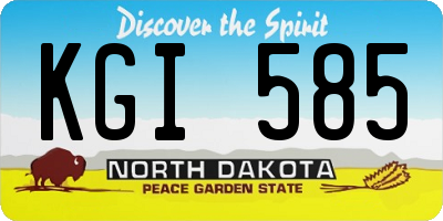ND license plate KGI585