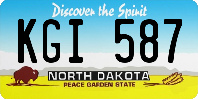 ND license plate KGI587