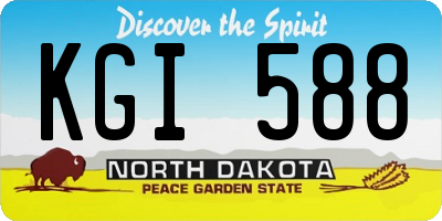 ND license plate KGI588