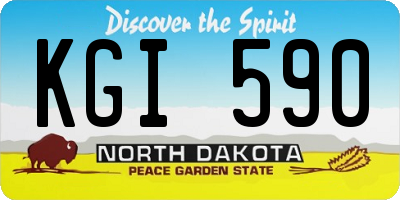 ND license plate KGI590