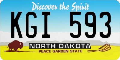 ND license plate KGI593