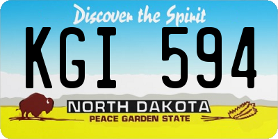 ND license plate KGI594