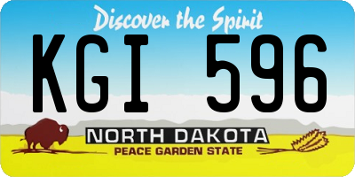 ND license plate KGI596