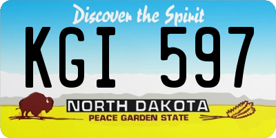 ND license plate KGI597