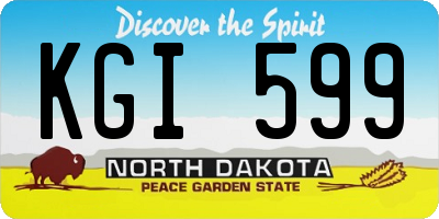 ND license plate KGI599