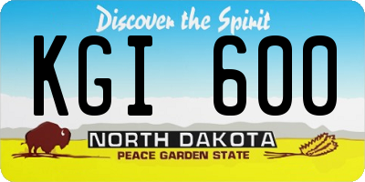 ND license plate KGI600