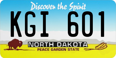 ND license plate KGI601