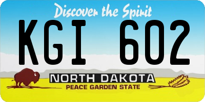 ND license plate KGI602
