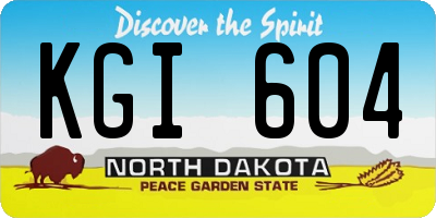 ND license plate KGI604