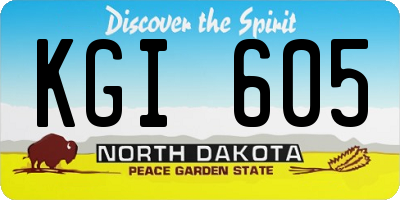 ND license plate KGI605