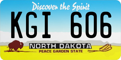 ND license plate KGI606