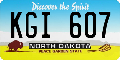 ND license plate KGI607