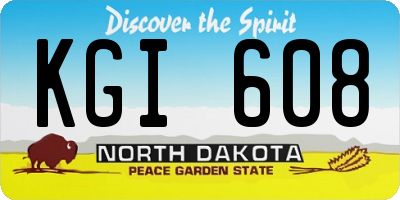 ND license plate KGI608