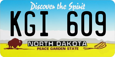 ND license plate KGI609