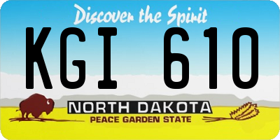 ND license plate KGI610