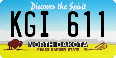 ND license plate KGI611