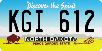 ND license plate KGI612