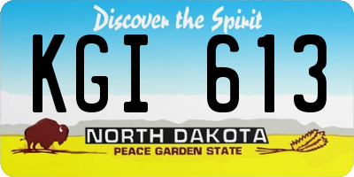 ND license plate KGI613