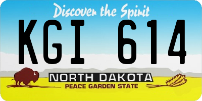 ND license plate KGI614