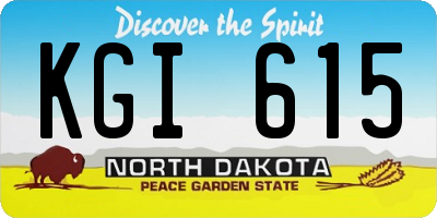 ND license plate KGI615