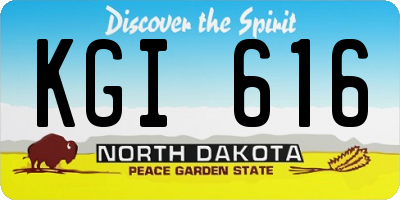 ND license plate KGI616