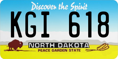 ND license plate KGI618