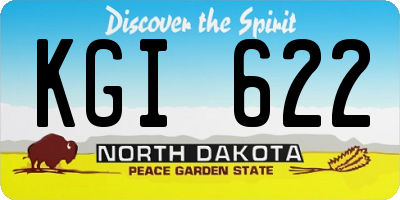 ND license plate KGI622