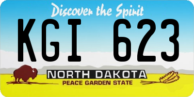 ND license plate KGI623