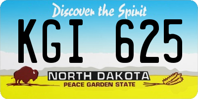ND license plate KGI625