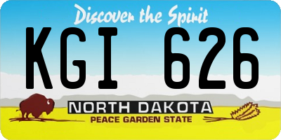 ND license plate KGI626