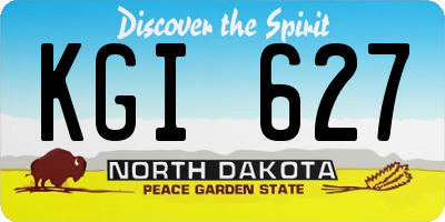 ND license plate KGI627