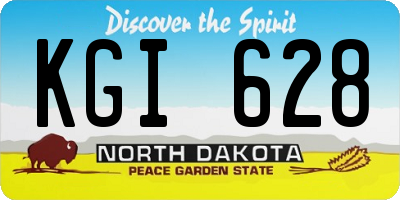 ND license plate KGI628